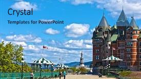  Presentation with hotel - Amazing theme having hotel chateau frontenac quebec city backdrop and a light blue colored foreground