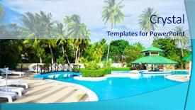  Presentation with water conservation protect nature concept - Presentation theme featuring hotel club - beauty water concept background and a sky blue colored foreground