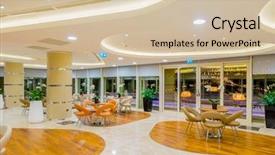  Presentation with club - Slides having hotel club - interior of the modern restaraunt background and a soft green colored foreground