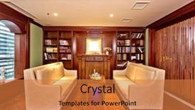  Presentation with interior - Presentation design consisting of hotel coffee - interior of modern house background and a coral colored foreground