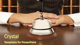  Presentation with bell service - Audience pleasing slide set consisting of hotel concierge service bell backdrop and a tawny brown colored foreground