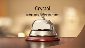  Presentation with bell service - Amazing slide set having hotel concierge service bell backdrop and a coral colored foreground