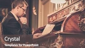  Presentation with luxury - Beautiful presentation theme featuring middle-aged man in luxury backdrop and a violet colored foreground