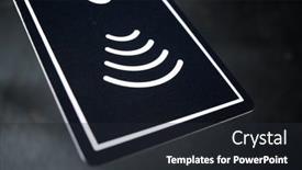  Presentation with contactless - Audience pleasing PPT theme consisting of hotel-contactless-card backdrop and a wine colored foreground