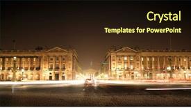  Presentation with paris france - Presentation having hotel de crillon - france - paris -night view background and a wine colored foreground