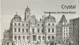  Presentation with hotel - Colorful PPT layouts enhanced with hotel de ville de lyon backdrop and a light gray colored foreground