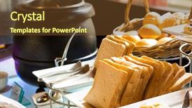  Presentation with pastry cookbook - PPT layouts with hotel english - assortment of fresh pastry background and a tawny brown colored foreground