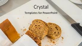  Presentation with bread - Amazing slides having hotel english - fresh bread slice and cutting backdrop and a  colored foreground