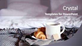  Presentation with bed hotel - PPT layouts having hotel english - wooden tray with light breakfast background and a gray colored foreground