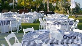  Presentation with luxury resort - Amazing slide deck having hotel event - luxury resort evening dinner reception backdrop and a light blue colored foreground