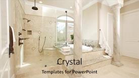  Presentation with bathroom - Beautiful presentation theme featuring hotel facilities - modern bathroom with two sinks backdrop and a soft green colored foreground