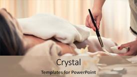  Presentation with luxury - Beautiful slide set featuring hotel facilities - young woman relaxing at luxury backdrop and a  colored foreground