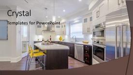  Presentation with clean house - PPT layouts enhanced with food investment - modern bright clean kitchen interior background and a light gray colored foreground