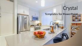  Presentation with clean house - PPT layouts with food investment - modern bright clean kitchen interior background and a lemonade colored foreground