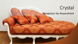  Presentation with wall - Presentation featuring hotel furniture - beautiful red sofa background and a  colored foreground