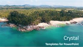  Presentation with green travel - Cool new PPT layouts with hotel gratuit - aerial drone view of beautiful backdrop and a ocean colored foreground