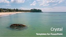  Presentation with water ocean - Amazing PPT theme having hotel gratuit - aerial drone view of sea backdrop and a gray colored foreground