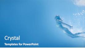  Presentation with water woman swimming underwater - Presentation design featuring hotel gratuit - fit woman swimming under water background and a teal colored foreground