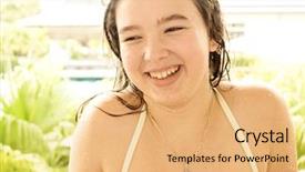  Presentation with teen girl tech - Colorful slide set enhanced with hotel gratuit - happy smiling teen girl backdrop and a coral colored foreground