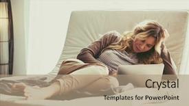  Presentation with sensuality woman black angel relaxing - PPT theme featuring hotel gratuit - happy young woman is relaxing background and a  colored foreground