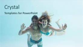  Presentation with under water - Presentation design having hotel gratuit - smiling couple under water cheering background and a sky blue colored foreground