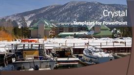  Presentation with tahoe - Beautiful PPT theme featuring hotel in south lake tahoe backdrop and a ocean colored foreground