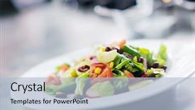  Presentation with chef - Amazing PPT layouts having hotel industry - beautiful young chef woman prepare backdrop and a light blue colored foreground