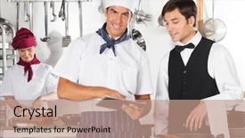  Presentation with chef war - Slide set featuring old metal wooden door background of metal door with wood inside background and a gray colored foreground