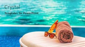  Presentation with swimming pool - Cool new presentation with hotel-infinity-swimming-pool-background backdrop and a cyan colored foreground