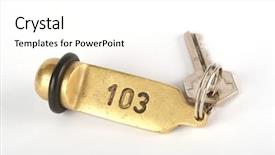  Presentation with hotel key - Presentation theme enhanced with hotel key for room 103 background and a white colored foreground