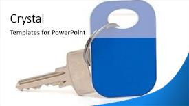  Presentation with hotel key - Colorful PPT theme enhanced with hotel key isolated on white background backdrop and a white colored foreground