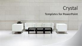  Presentation with tourism hotel lobby - Amazing slide set having hotel lobby and furniture backdrop and a light gray colored foreground