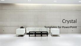  Presentation with lobby - Presentation theme with hotel lobby and furniture background and a light gray colored foreground