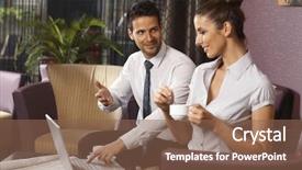  Presentation with lobby - Colorful presentation theme enhanced with hotel lobby or bar backdrop and a violet colored foreground