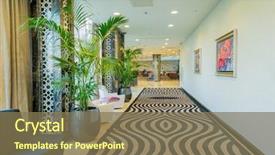  Presentation with lobby - Amazing presentation design having hotel lobby with modern design backdrop and a violet colored foreground