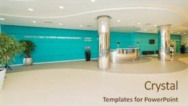  Presentation with tourism hotel lobby - Presentation theme having hotel lobby with modern design background and a lemonade colored foreground