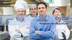  Presentation with hotel kitchen - PPT layouts enhanced with view of a common buckeye background and a dark gray colored foreground.