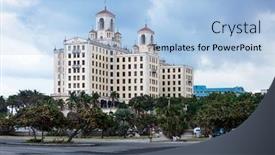  Presentation with cuba - Amazing theme having hotel national cuba on a sunny day backdrop and a light blue colored foreground