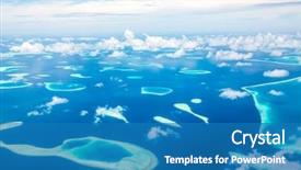  Presentation with maldives - Audience pleasing presentation theme consisting of hotel on the island maldives backdrop and a teal colored foreground