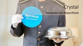  Presentation with food service - Audience pleasing presentation theme consisting of hotel page holding service guarantee backdrop and a lemonade colored foreground