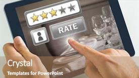  Presentation with composite - Amazing PPT theme having hotel rating - digital composite of hand touching backdrop and a coral colored foreground