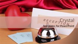  Presentation with hotel - Beautiful slide deck featuring hotel-reception-isolated-on-white backdrop and a coral colored foreground