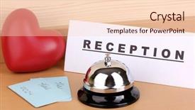  Presentation with hotel - Audience pleasing presentation design consisting of hotel-reception-isolated-on-white backdrop and a lemonade colored foreground