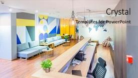  Presentation with hostel - Audience pleasing presentation design consisting of hotel reception of hostel dormitory backdrop and a lemonade colored foreground