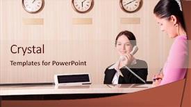  Presentation with hotel - Cool new slide set with hotel reception backdrop and a lemonade colored foreground