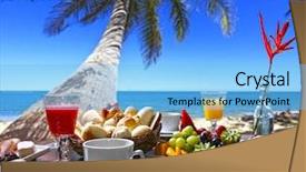  Presentation with breakfast - Amazing theme having hotel resort - breakfast room on the beach backdrop and a light blue colored foreground
