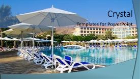  Presentation with coconut tree - PPT layouts having hotel resort - swimming pool with coconut tree background and a teal colored foreground