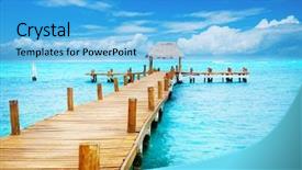  Presentation with tourism hotel - Amazing theme having hotel resort - vacations and tourism concept tropic backdrop and a light blue colored foreground