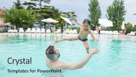  Presentation with children child kid joy faith - Beautiful theme featuring hotel resort - young boy kid child splashing backdrop and a sky blue colored foreground