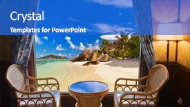  Presentation with problem in hotel - PPT theme featuring benches with black metal armrest background and a gray colored foreground.